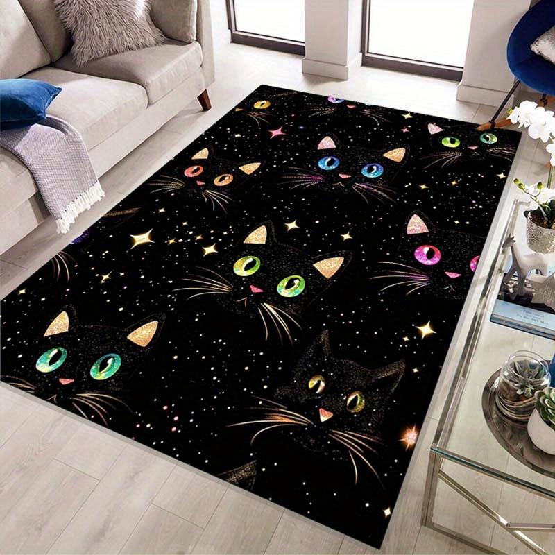 [Cosmic Cat Rug] Anti-Slip Cosmic Cat Carpet Rug Grams Per Square Meter, Suitable for Bedrooms, Porches, Indoor Corridors,