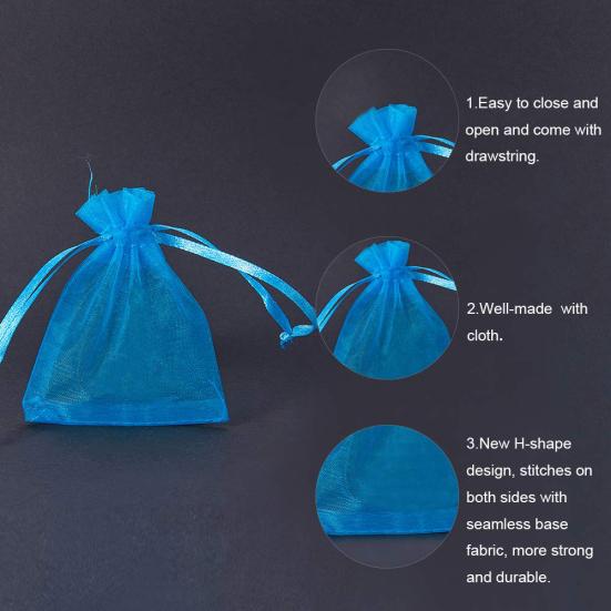 100Pcs/Set Mini Mixed Color Drawstring Candy Jewelry Storage Mesh Bag Container