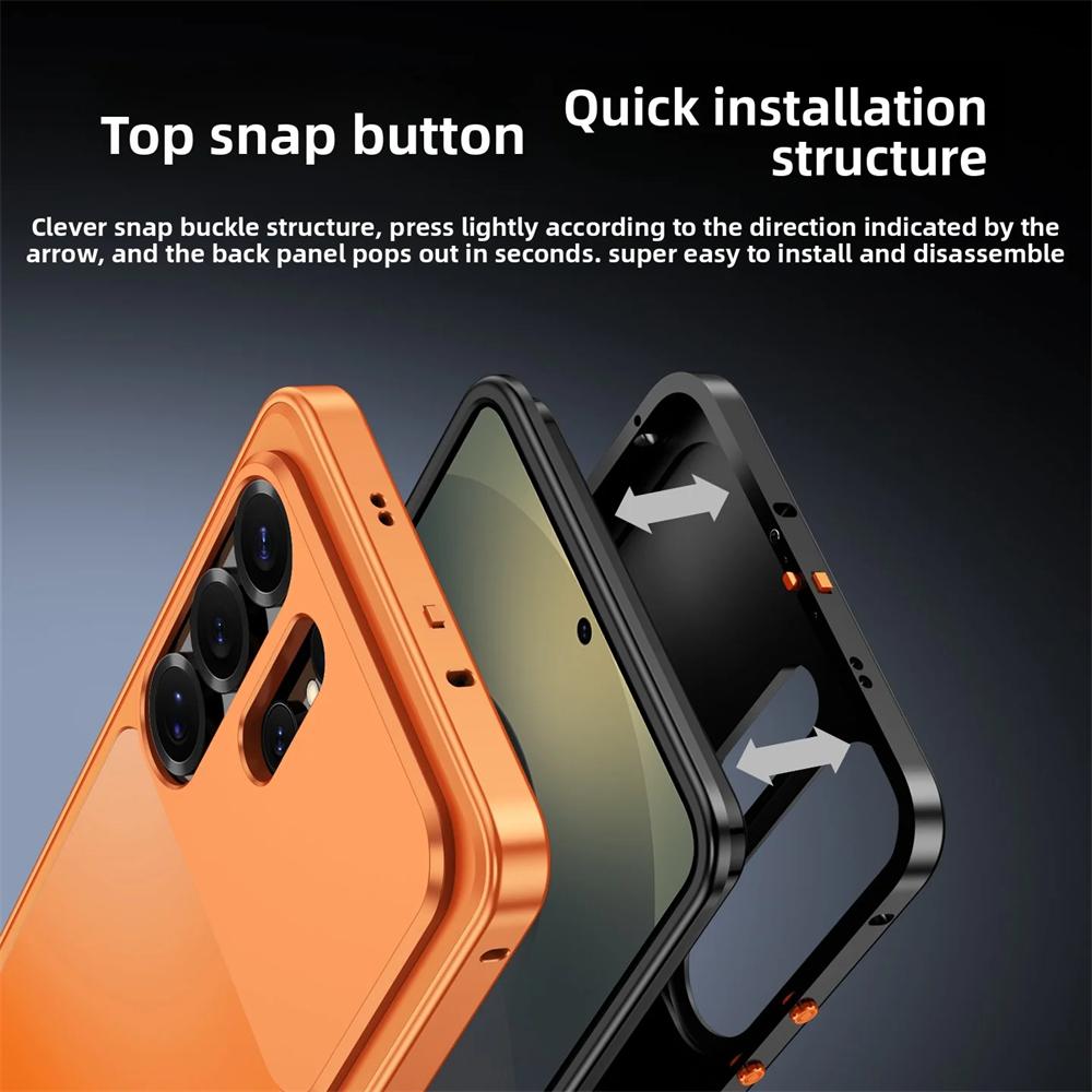 Luxury Metal Magnetic Shell Case For Samsung Galaxy S26 S25 S24 S23 Ultra For Magsafe Wireless Charging Full Lens Protection Phone Cover