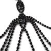 European & American Rhinestone Elastic Hair Tie & Tassel Gatsby Headband for Prom & Party