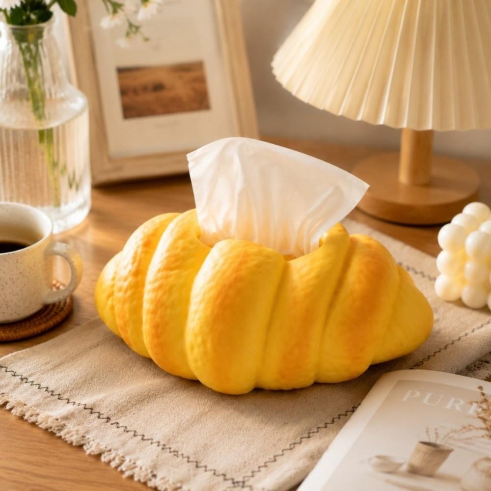 Vinyl Paper Storage Box Desktop Ornament Napkin Holder Croissant Tissue Box Coffee Table