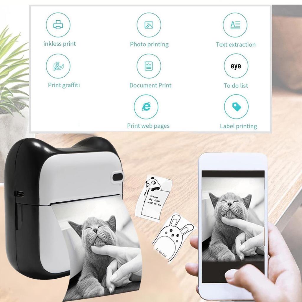 Portable Mini Thermal Photo & Label Printer for Students