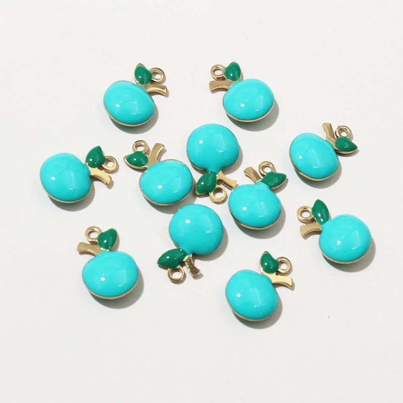 

20pcs 11x8mm Stainless Steel Enamel Fruit Cherry Apple Charms Pendant for Earrings Necklace Bracelet DIY Jewelry Accessories
