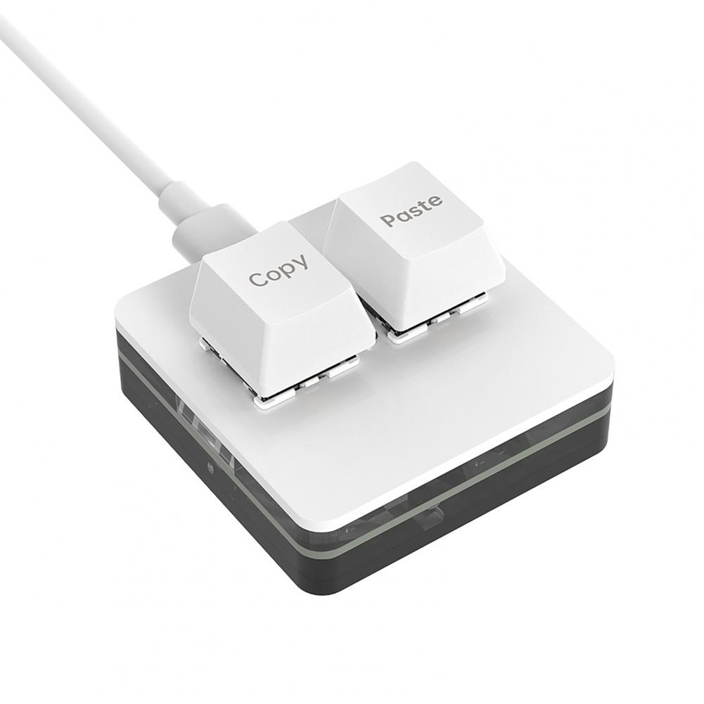 

Type-c Flat Round Interface Mechanical Switch Keyboard with Type-c Interface Colorful Backlight for Office Computer Wired білий