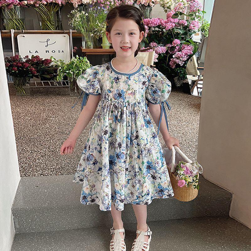 Girls Summer Floral Dress Korean Princess Look