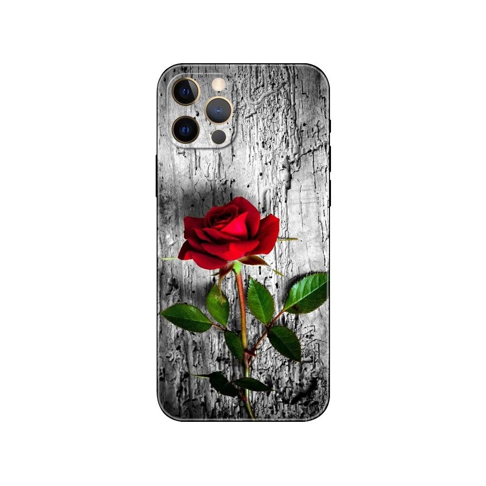 Pouzdro na telefon Rose pro iPhone Samsung Galaxy Redmi Xiaomi Oppo OnePlus Note SA 7 8 9 10 11 12 13 14 20 21 22 23 53 54 Pro Max Plus Ultra TPU Soft