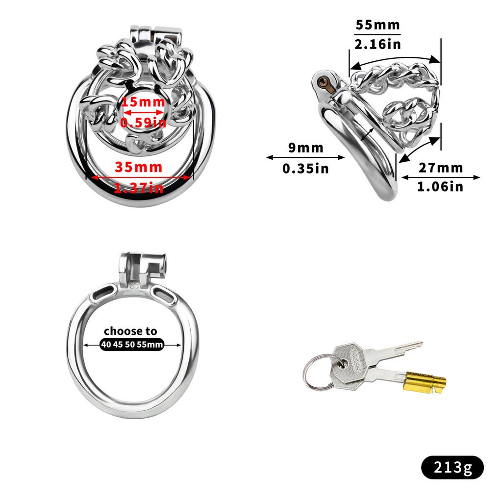 Stainless Steel CB Lock Metal Chastity Lock Male Penis Cage Chastity Gay Sex Toys Cock Ring Urethral Chastity BDSM