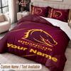 Brisbane Broncos Beddengoed Set met Opdruk Gepersonaliseerde Naam Tekst 1 Dekbedovertrek 2 Kussenslopen Voor Slaapkamer