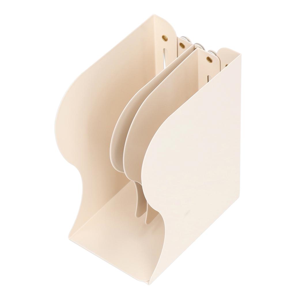 Metal Book Ends Orderly Storage Adjustment Metal Construction Simple Beige Retractable Bookend for H