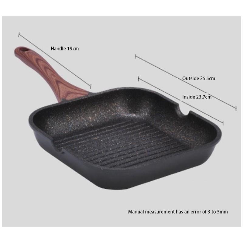Grill Pan Aluminium For Stove Tops Non-Stick Marble Coating Aluminum Induction Steak Pan With Pour Spout