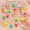 50pcs Resin Mini Cartoon Santa Claus Snowman Deer Bell Cane Christmas Tree Flat Back Nails Art Decor DIY Scrapbook Accessories