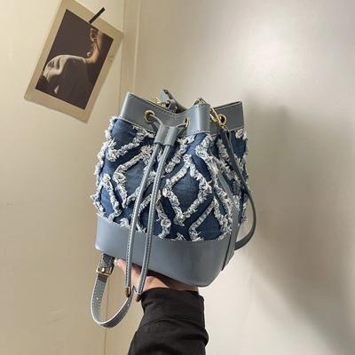 Weiche vielseitige Pendeltasche PU-Material Umhängetasche einfarbig schlichter Mode-Eimer Umhängetasche