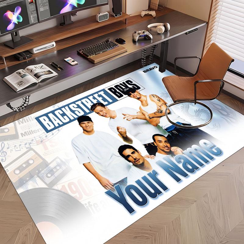 Custom Rug Backstreet Boys Pattern Print Name Text Soft Non‑Slip Floor Carpet for Home Indoor Decoration