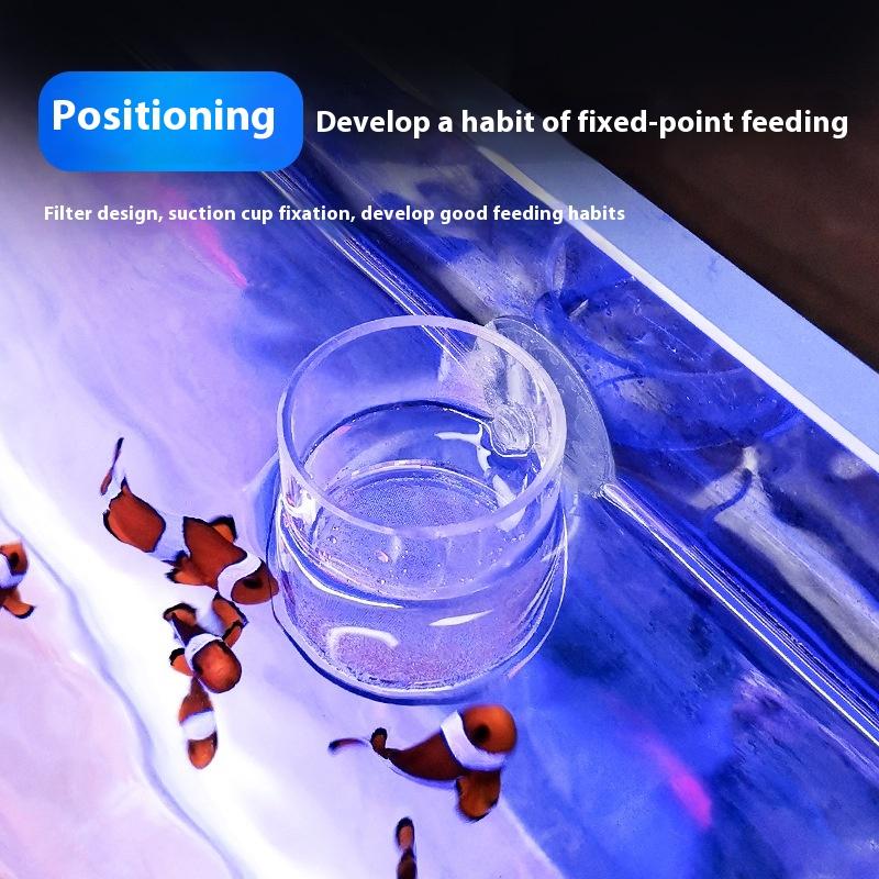 Reusable Transparent Acrylic Fish Feeder With Strong Suction Cups Floating Aquarium Feeding Ring Automatic Aquarium Feeding Tool