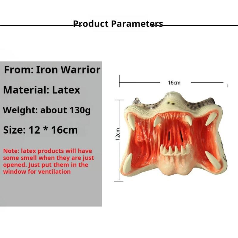 

Хэллоуин Косплей Костюм Ужасов Инопланетный Битва Железный Кровавый Воин Латексная Маска На Половину Лица