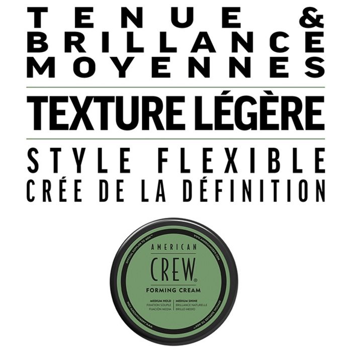 Cire de coiffage - american crew - forming cream - fixation moyenne - brillance naturelle - 85g