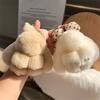 Hair Bow Bunny Keychain Cute Fluffy Plush Rabbit Key Ring Rabbit Fur Keychain  Jewelry Gifts