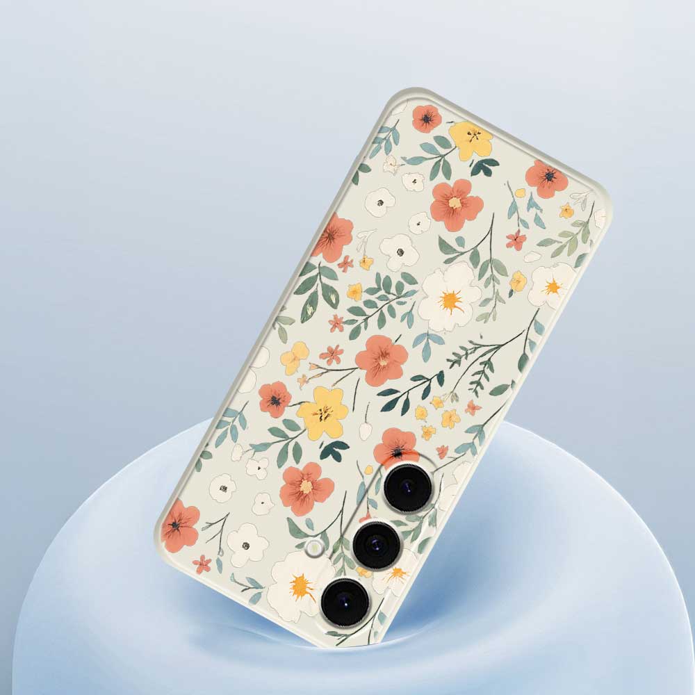 For Samsung Galaxy S25 FE Case Flower Garden Pattern Printing Straight Edge TPU Phone Back Cover