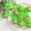 12Pcs Cute Green Elf Christmas Tree Decor Ornaments Xmas Balls with Fuzzy Hair