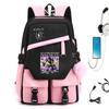 Katseye Impression Musique Charge USB Sac à Dos Scolaire Léger Sac à Dos de Jour pour Étudiants Adolescents Garçons Filles Sac à Livres