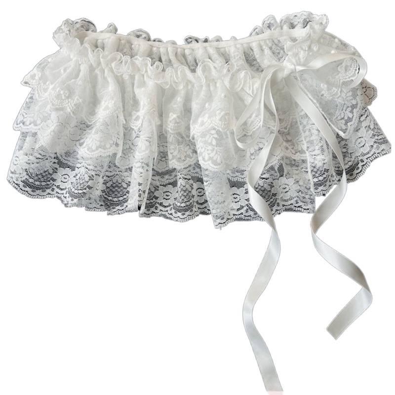 Industrial Ballet-Inspired Lace Tie Bow Layered Skirt - Women's Spring/Summer Fashion