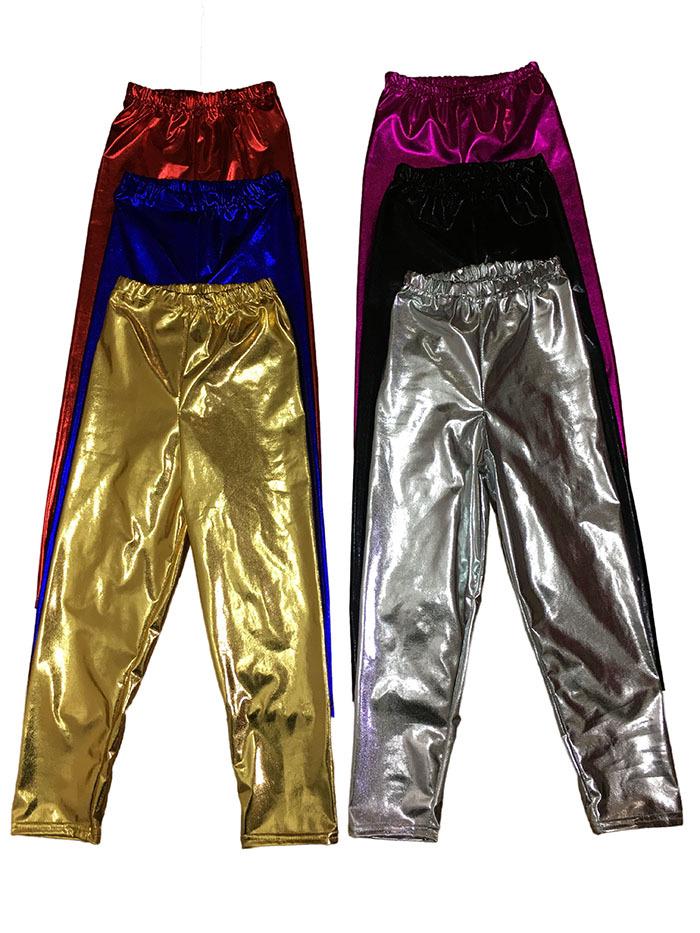 Unisex Shiny Patent Leather Dance Pants for Jazz, Cheer, & Hip Hop