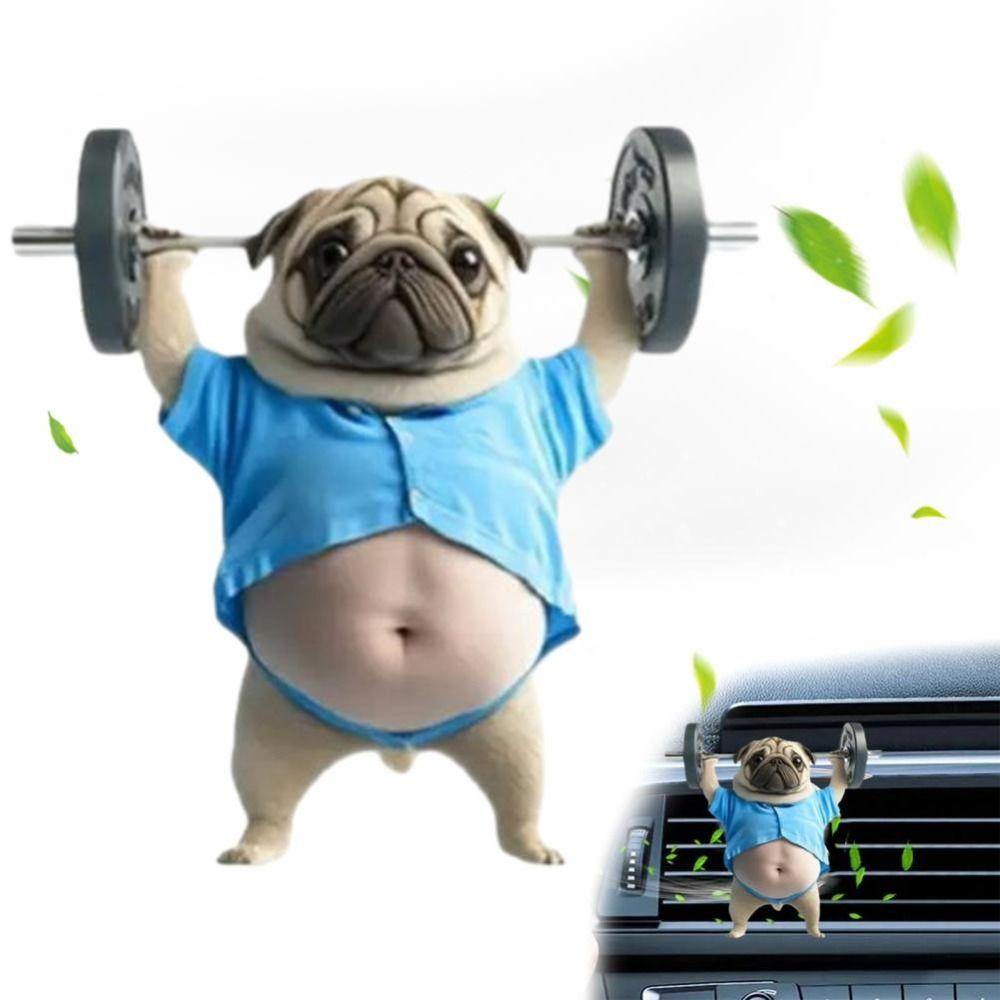 Acrylic Car Air Vent Diffuser Clip Weightlifting Auto Aromatherapy Outlet Vent Perfume Vent Clips Air Freshene Dog Shape