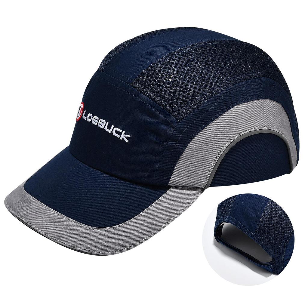 LOEBUCK Cască de siguranță pentru baseball Cască de protecție cu strat dublu de spumă cu carcasă ABS Cască de protecție pentru cap Vizibilitate ridicată reflectorizantă cască de lucru