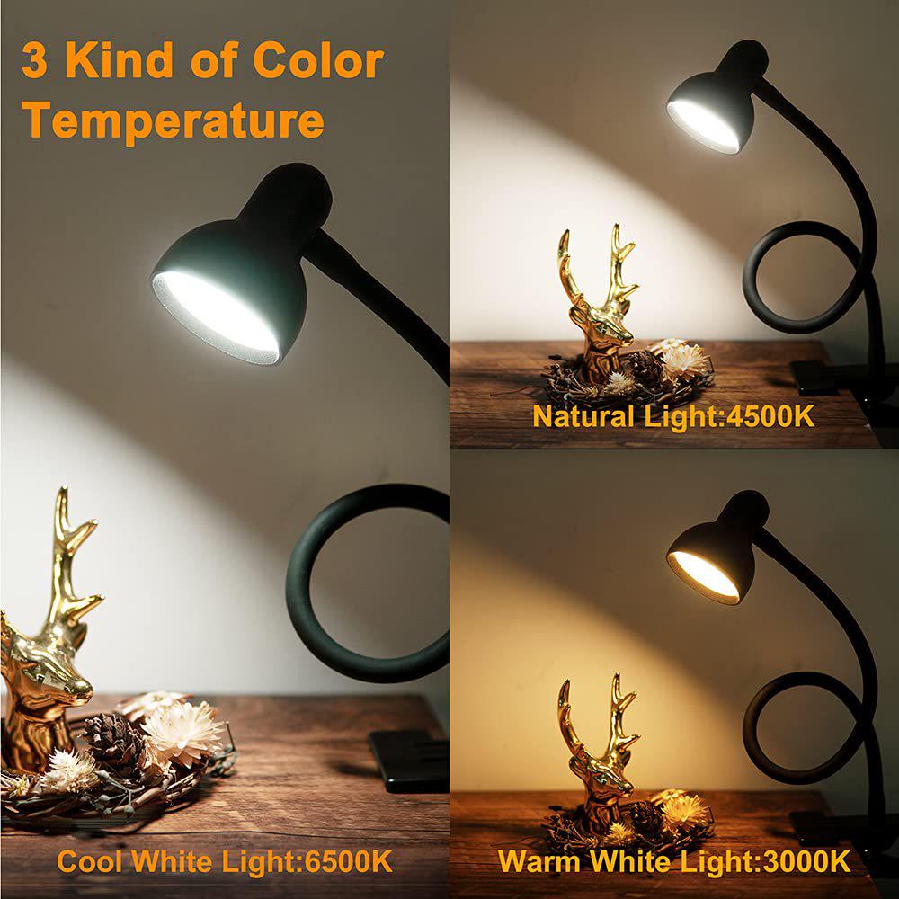 Eye Protection LED Clip Lamp for Bedroom & Living Room - USB Desk Lamp with Spotlight & Fill Light