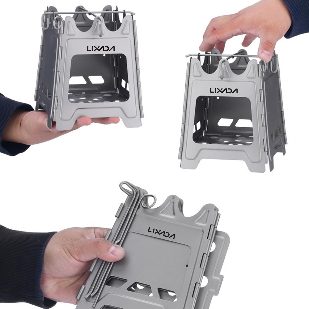 Outdoor Mini Fire Pits Foldable Ti Bonfire Stove Hinge Wood Burning Stove for Camping Hiking