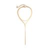 Cold Wind Long V-shaped Fringed Necklace, Niche Stacked with Double-layer Snake Bone Chain Necklace for Women