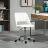 Height-Adjustable Desk Chair with Casters, 360 Degrees Rotatable, Scallop Shape, Foam, 49 X 60 X 79-91 Cm, Cream White