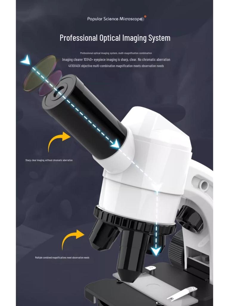 Hochauflösendes biologisches Mikroskop für Kinder im Alter von 6-12 Jahren: Ideal für den Unterricht über Zellen, Bakterien und Mikroorganismen in Grund- und Mittelschulen