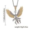 Daixi Two-tone Hip Hop Zircon Phoenix Pendant Necklace