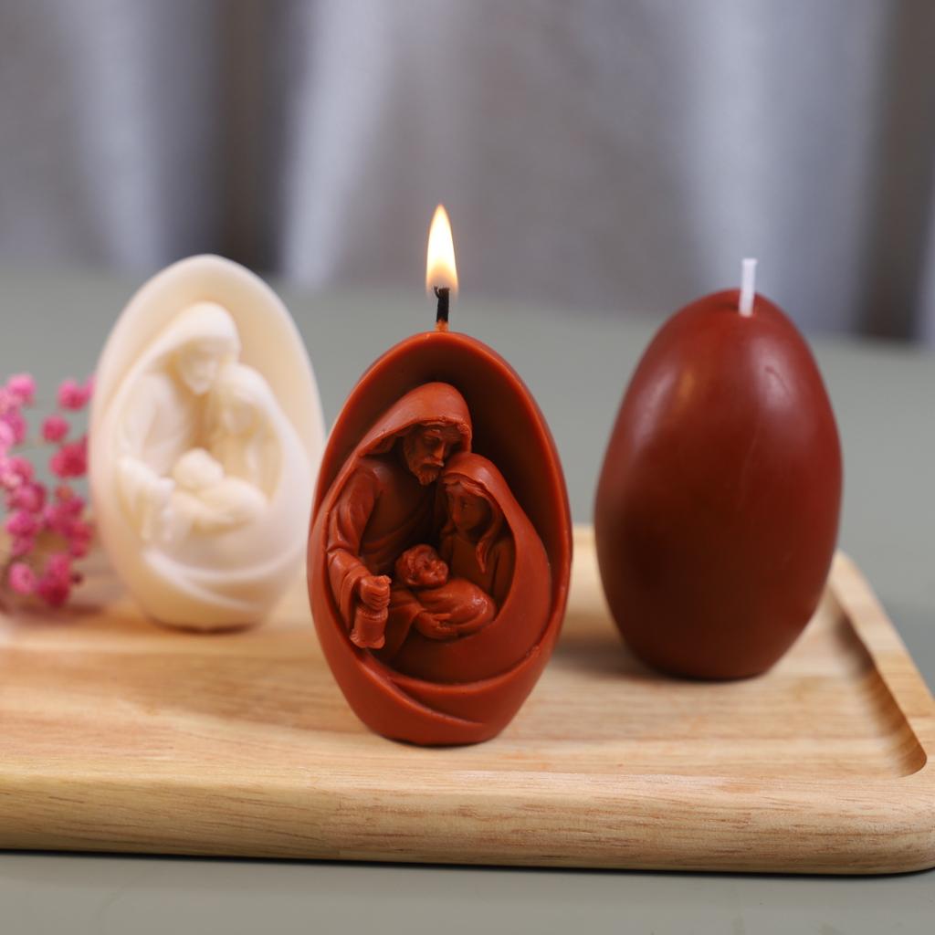 Jesus and The Virgin Family Silicone Candle Mold New Diy Aromatherapy Candle Making Supplies Home Decoration Plaster Resin Molds