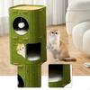 Cat House Bed for Indoor Cats 2 Tiered Nest Sleeping Play Comfortable Prevents Furniture Damage with