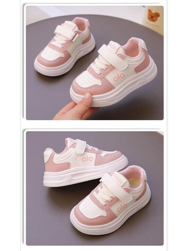 Kids' Lightweight Non-Slip White Sneakers – Comfortable, Thick Sole for Boys & Girls
