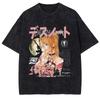DEATH NOTE Grafické tričko Yagami Light Anime Potisk Vintage Vyprané Oversized Tričko Pánské Dámské Oblečení Bavlněná Trička s Krátkým Rukávem