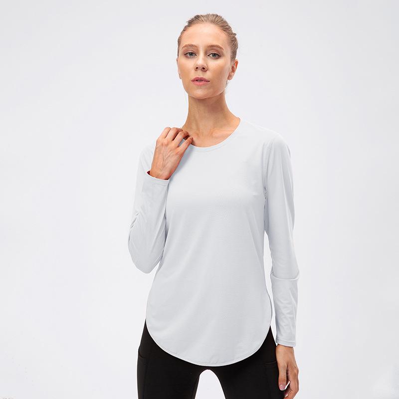 New Women'S T-Shirt Quick Drying Jacket Long Sleeved Yoga Sportswear Fitness Running Slim Fit Top Half Zip Hoodie