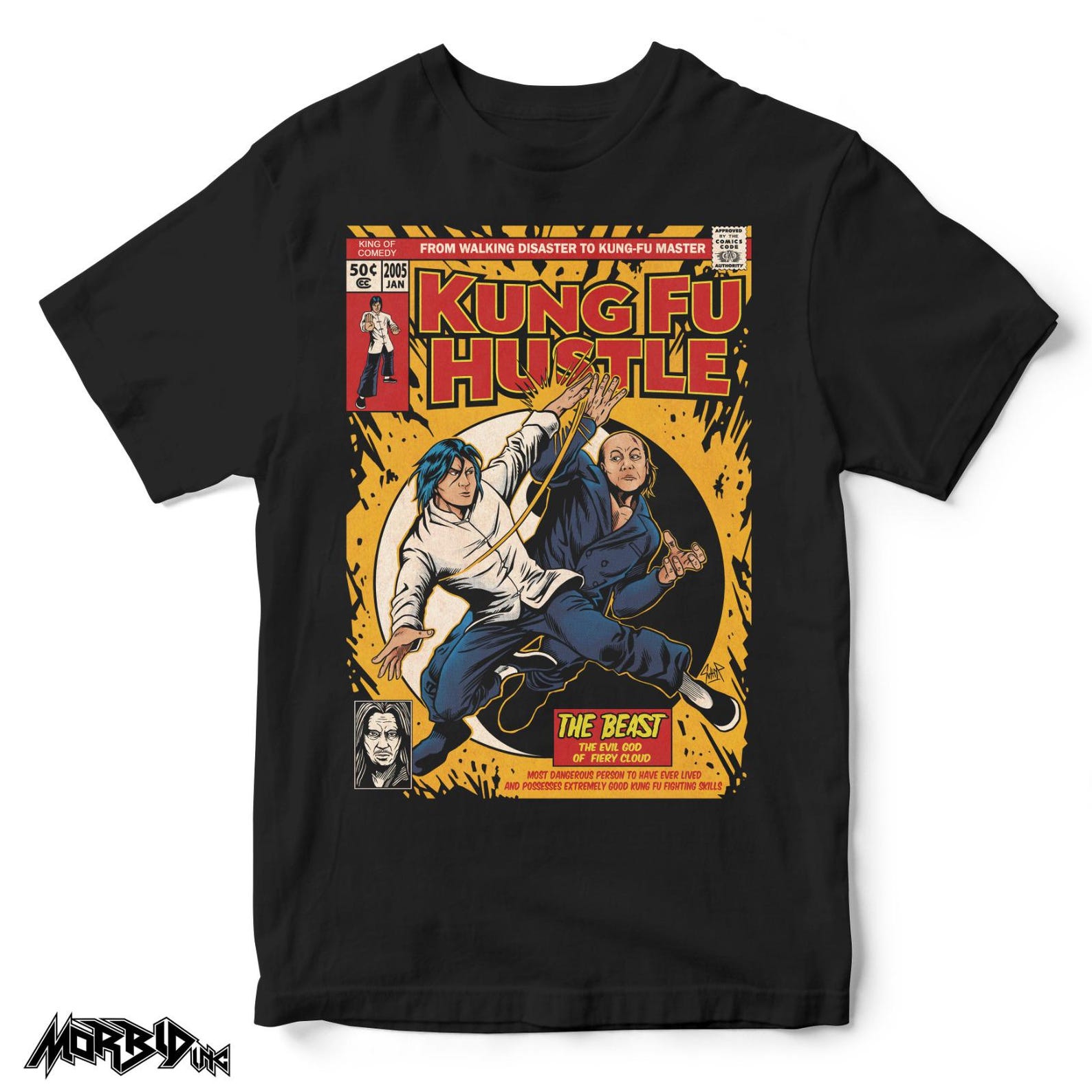 Kung Fu Hustle Vintage Comic Style – Graphic T-Shirt Unisex Streetwear Retro Film Kungfu M