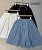 Non-ben High Waist Elastic Plus Size Casual Korean Midi Umbrella Skirt - Spring/Summer Collection