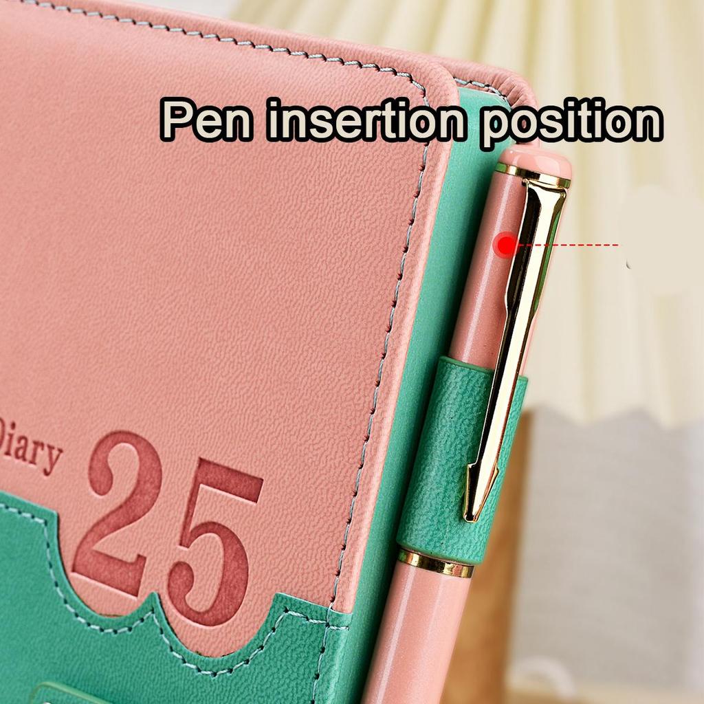 Notatnik biznesowy A5 ze skórzaną klamrą, dziennik spotkań roboczych, notatnik przedmiotowy ucznia, pogrubiony pamiętnik, liniowane strony, dziennik podróży