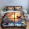 Winter Birds And Snowy Landscape Kid'S And Adults' Bedroom Decor, Exquisite Three-Piece Bedding Set Gift