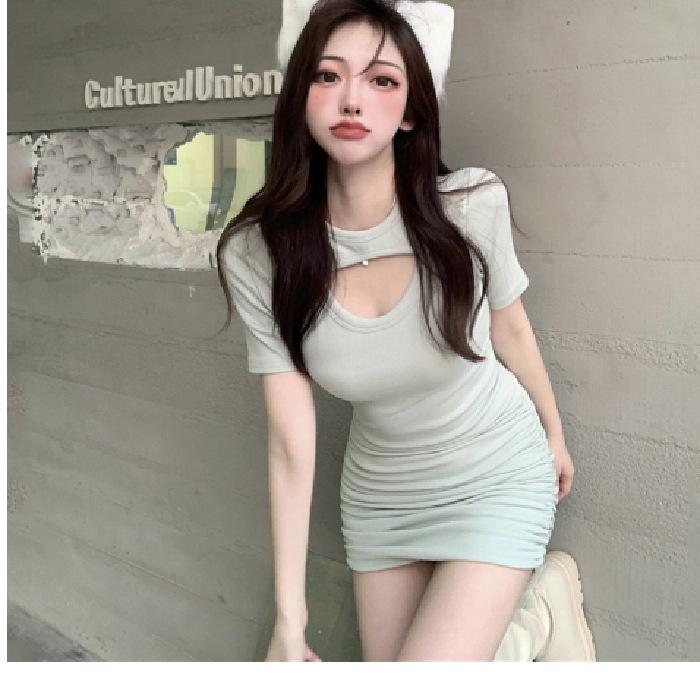 Vestido sexy ajustado de dos piezas con huecos 2024