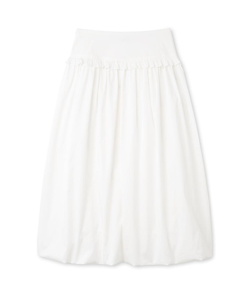MILLO WOMEN Balloon Shirred Maxi Skirt [White]