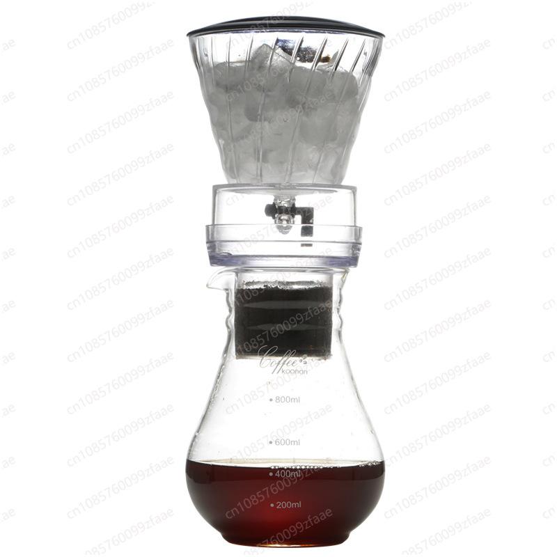 Household Manual Ice Drip Coffee Pot - Cold Brew Design, 600ml/800ml Dual-Capacity Option