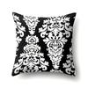 Polyester Pillowcase Peach Leather Velvet Black and White Geometric Printed Pillowcase Waist Cushion Cover Bedside Cushion Cover Bedside Cushion Cover