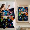 Colorful game console patterns Flannel printed blanket suitable for all seasons suitable for living room office sofa and travel