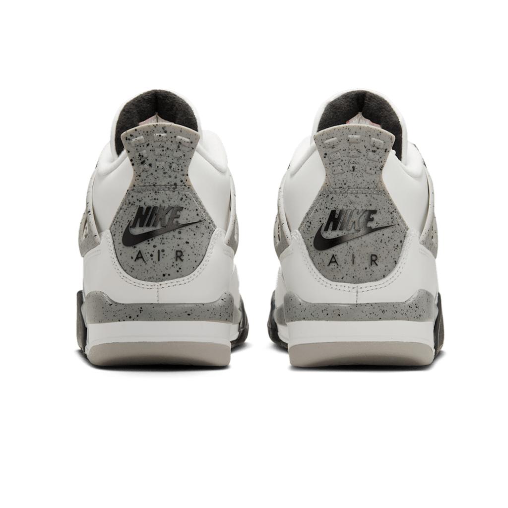 Air Jordan 4 Retro OG GS White Cement 2025 Kids Sneakers Tech-Grey Black Fire-Red IB4171-100