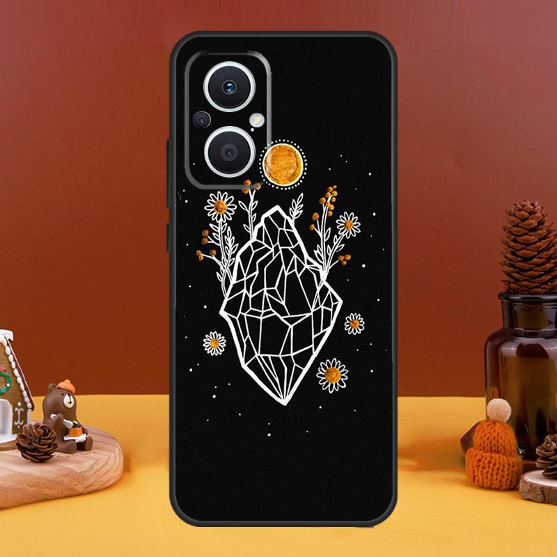 Sun Moon Flowers Case For OPPO Reno 8T 4Z 5Z 10 Pro 11 F 4 5 6 7 8 Lite OPPO Find X5 X6 Pro X2 X3 Lite Cover